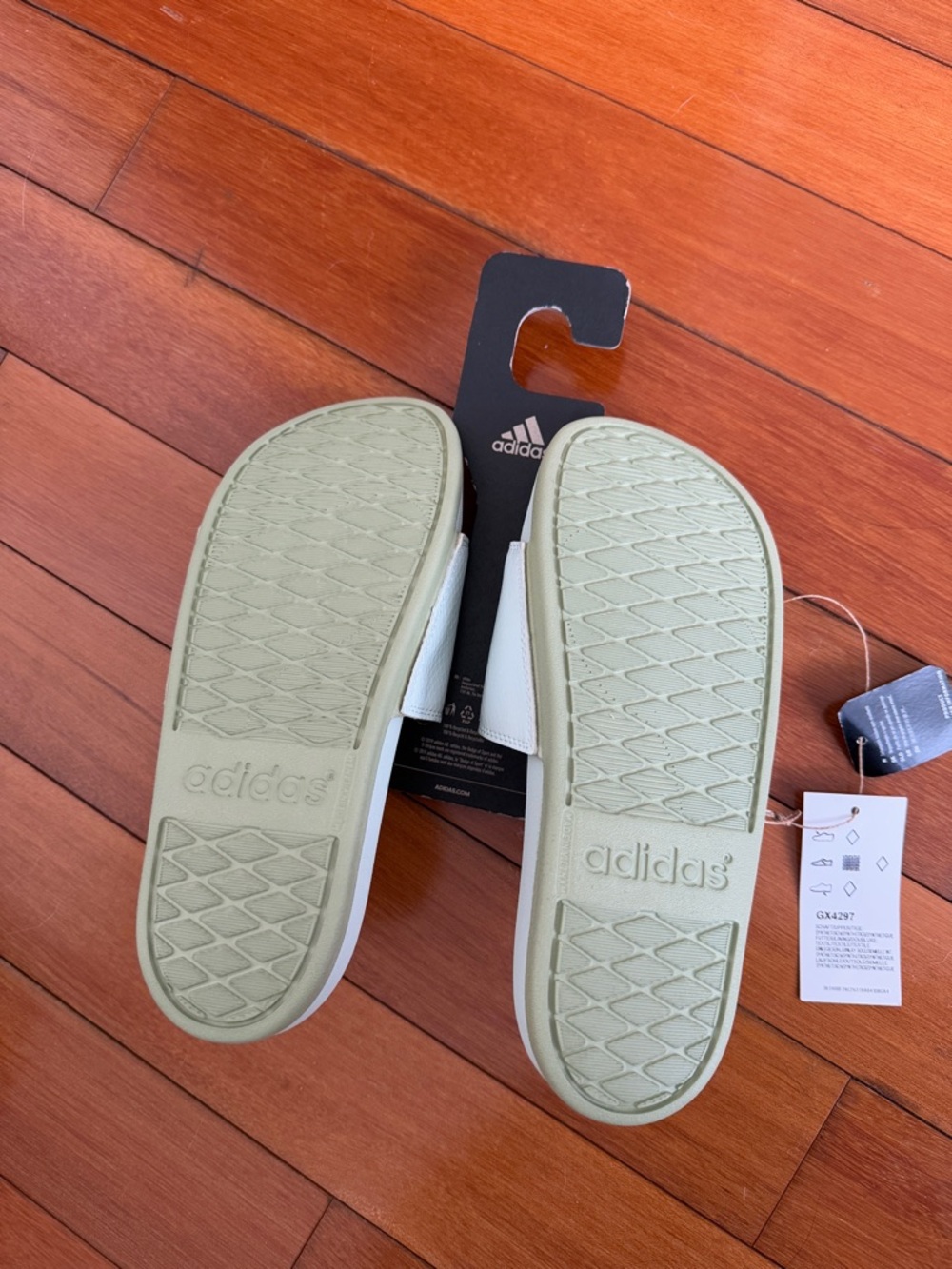 NWT Adidas Adilette Comfort Slides in Pale Mint - Picture 3 of 3